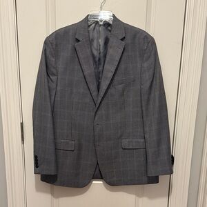 Chaps Charcoal Checkered Blazer